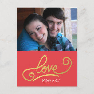 Imitate Goldfolie Liebe Postkarte
