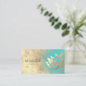 Imitate Goldfolie Lotus auf türkischem Farbverlauf Visitenkarte (Stehend Vorderseite)