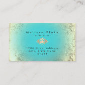 Imitate Goldfolie Lotus auf türkischem Farbverlauf Visitenkarte (Rückseite)