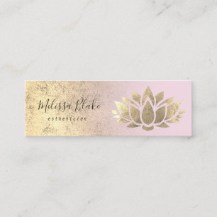 Imitate Goldfolie Lotus in rosa Farbverlauf Mini Visitenkarte