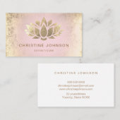 Imitate Goldfolie Lotus in rosa Farbverlauf Visitenkarte (Vorne/Hinten)