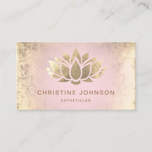 Imitate Goldfolie Lotus in rosa Farbverlauf Visitenkarte (Vorderseite)