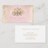 Imitate Goldfolie Lotus in rosa Farbverlauf Visitenkarte (Vorne/Hinten)
