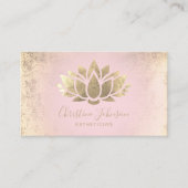 Imitate Goldfolie Lotus in rosa Farbverlauf Visitenkarte (Vorderseite)