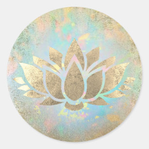 Imitate Goldfolie Lotus klassischer Rundaufkleber Runder Aufkleber