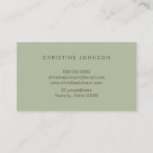 Imitate Goldfolie Lotus Logo auf Salbei grün Visitenkarte (Rückseite)