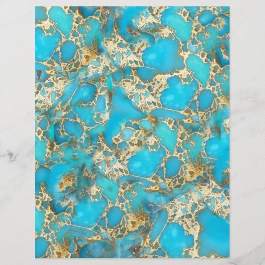 IMITATE Goldfolie Lotus-Logo auf türkisfarbenem St Flyer (Hinten)