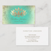 Imitate Goldfolie Lotus minze Ästhetik Visitenkarte (Vorne/Hinten)