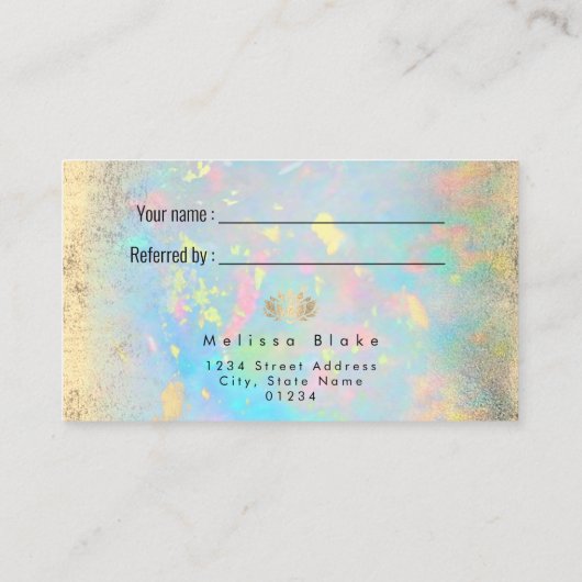 Imitate Goldfolie-Lotus-Referenzkarte Visitenkarte (Rückseite)