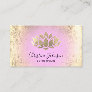 Imitate Goldfolie Lotus rosa Hintergrund Visitenkarte