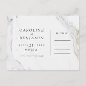 Imitate Goldfolie Marmor Luxus modern Save the Dat Ankündigungspostkarte (Rückseite)