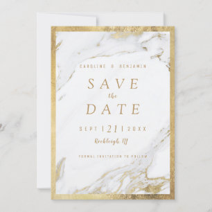 Imitate Goldfolie Marmor Luxus modern Save the Dat Date