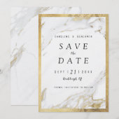 Imitate Goldfolie Marmor Luxus modern Save the Dat Date (Vorne/Hinten)