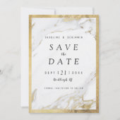 Imitate Goldfolie Marmor Luxus modern Save the Dat Save The Date (Vorderseite)