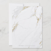 Imitate Goldfolie Marmor Luxus moderne Hochzeit Einladung (Rückseite)
