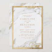 Imitate Goldfolie Marmor Luxus moderne Hochzeit Einladung (Vorne/Hinten)