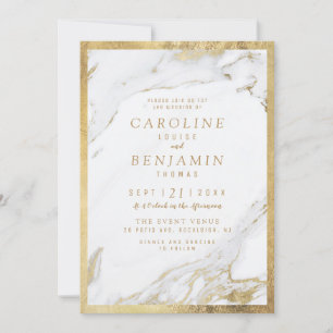 Imitate Goldfolie Marmor Luxus moderne Hochzeit Einladung