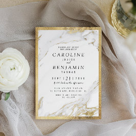 Imitate Goldfolie Marmor Luxus moderne Hochzeit Einladung