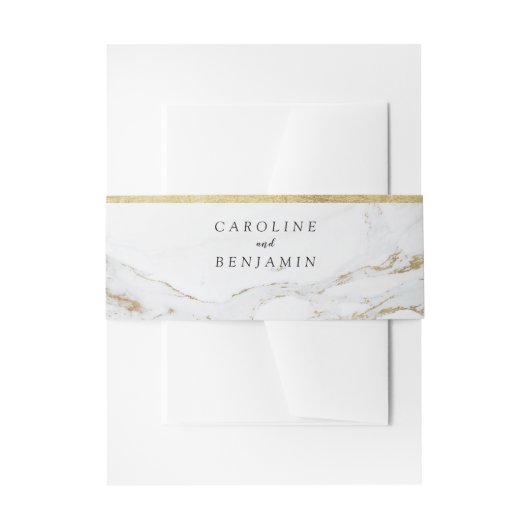 Imitate Goldfolie Marmor Luxus moderne Hochzeit Einladungsbanderole (Vorderseite Beispiel)
