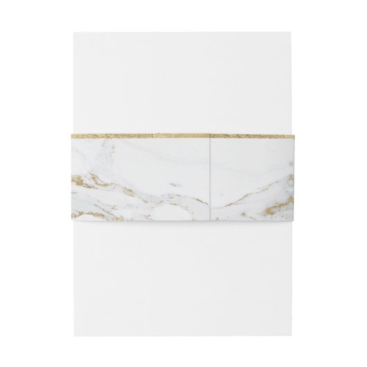 Imitate Goldfolie Marmor Luxus moderne Hochzeit Einladungsbanderole (Rückseitenbeispiel)