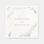 Imitate Goldfolie Marmor Luxus moderne Hochzeit Serviette (Vorderseite)