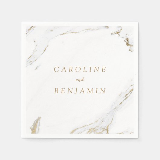 Imitate Goldfolie Marmor Luxus moderne Hochzeit Serviette (Vorderseite)
