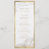 Imitate Goldfolie Marmor Luxus moderne Hochzeitska Menükarte (Vorderseite)
