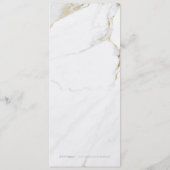 Imitate Goldfolie Marmor Luxus moderne Hochzeitska Menükarte (Rückseite)