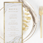 Imitate Goldfolie Marmor Luxus moderne Hochzeitska Menükarte<br><div class="desc">Herrliches marmoriertes Hintergrunddesign mit vergoldeten Imitaten,  vergoldeten Rahmen und Details,  elegantes,  modernes,  schlichtes Design,  stilvolle und schicke,  großartige Hochzeitsmenükarten für moderne Hochzeiten,  luxuriöse Hochzeit und Winterhochzeit Semi-Gloss-Papier ausgewählt. Sehen Sie sich alle passenden Stücke in der Sammlung unten an.</div>