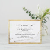 Imitate Goldfolie Marmor Moderne Hochzeitsunterkun Begleitkarte (Stehend Vorderseite)