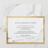Imitate Goldfolie Marmor Moderne Hochzeitsunterkun Begleitkarte (Vorne/Hinten)