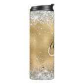 Imitate Goldfolie mit Funkelnd Glitzer Monogramm Thermosbecher (Nach links gedreht)