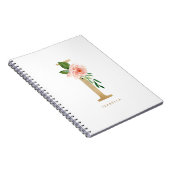 Imitate Goldfolie Rosa Blumenschrift I Monogramm Notizblock (Rechte Seite)