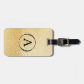 *~* Imitate Goldfolie + Schwarzer Monogramm Diaman Gepäckanhänger (Vorderseite horizontal)