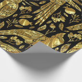 Imitate Goldfolie tropisches Muster Geschenkpapier (Ecke)