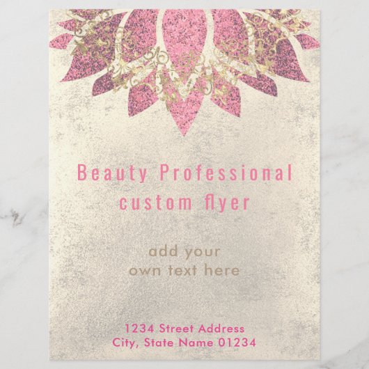 IMITATE Goldfolie und Rosa-Rosa-Lotus-Hautpflege Flyer (Vorne)