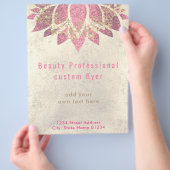 IMITATE Goldfolie und Rosa-Rosa-Lotus-Hautpflege Flyer (Hand)