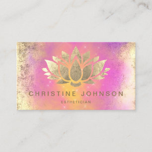Imitate Goldfolienlotus auf lila Wolke Visitenkarte