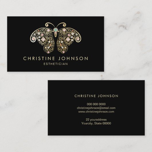 ・ Imitate Goldfolienschmetterling Visitenkarte (Vorne/Hinten)