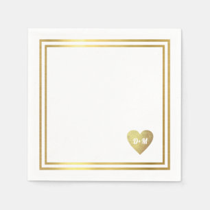 Imitate Goldherz der Liebe mit Initialen mit Monog Serviette