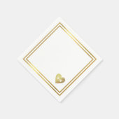 Imitate Goldherz der Liebe mit Initialen mit Monog Serviette (Ecke)