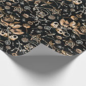 Imitate Goldkäfer Blume Blätter Kirschfrüchte Geschenkpapier (Ecke)