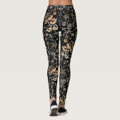 Imitate Goldkäfer Blume Blätter Kirschfrüchte Leggings (Rückseite)