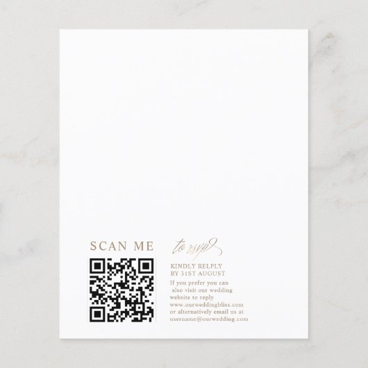 Imitate Goldkalligrafie QR Code Hochzeit (Rückseite)