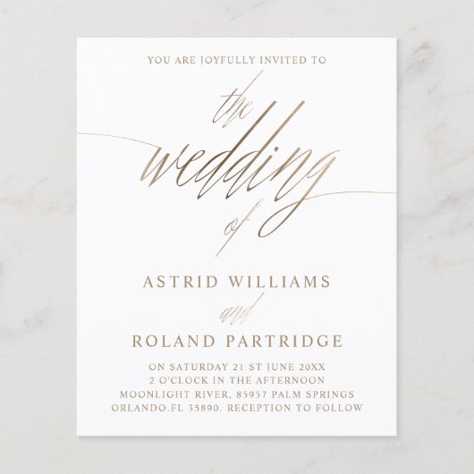 Imitate Goldkalligrafie QR Code Hochzeit (Vorderseite)