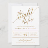 Imitate Goldkalligraphie Buchstaben rustikale Prob Einladung (Vorderseite)