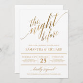 Imitate Goldkalligraphie Buchstaben rustikale Prob Einladung (Vorne/Hinten)