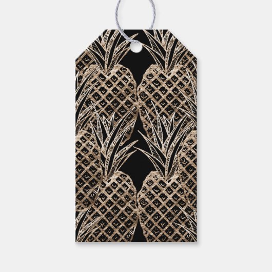 Imitate Goldleaf Ananas-Collage Geschenkanhänger (Vorderseite)