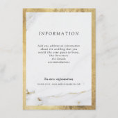 Imitate Goldmarmor Moderne Hochzeitskasse Begleitkarte (Vorderseite)