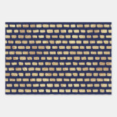 Imitate Goldmuster und dunkelblau Geschenkpapier Set (Vorderseite 3)